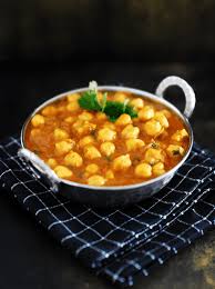 Chickpeas cooked Punjabi style with garlic, onion and tomato